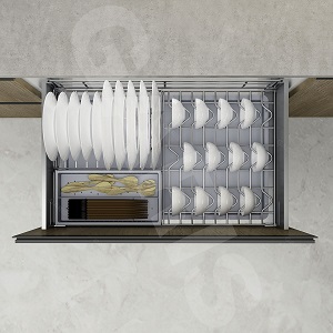 Giá bát đĩa đa năng Inox 304 nan Oval vách hộp GARIS MDV26 MDV27 MDV28 MDV29